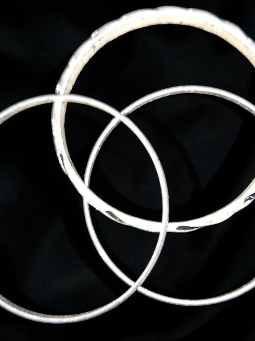MARK Lot of Silver Plated Bangle Bracelets Rhinestones